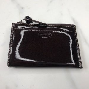 Patent Leather Mini Keychain Wallet